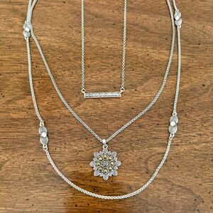 Lucky Brand | Semiprecious Layer Necklace | Silver Tone